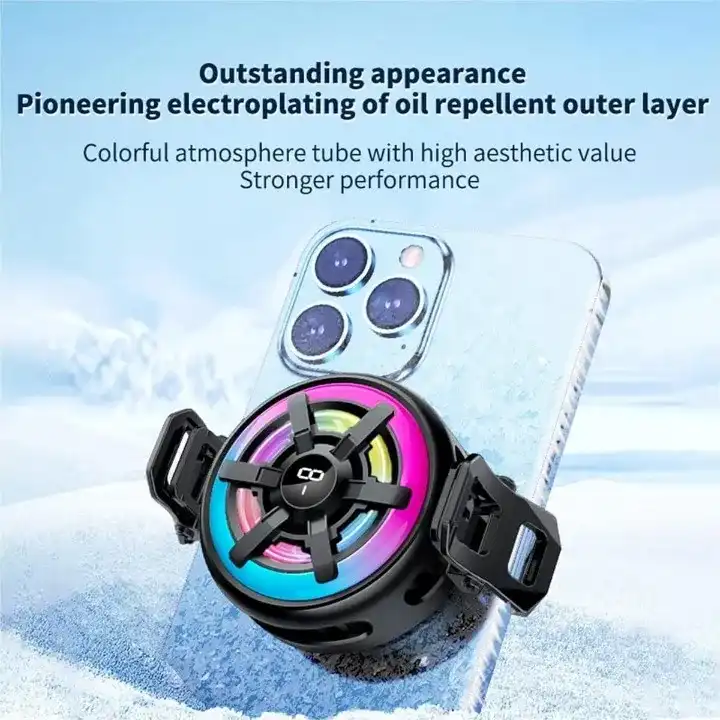 Magnetic/Clip-on Phone Cooler (RGB Light & Temperature Display)